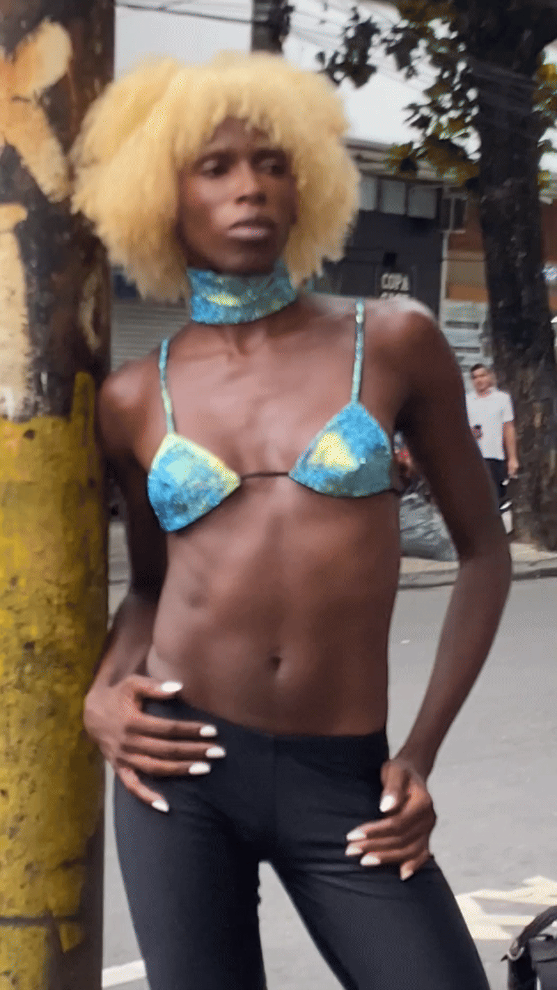FAUX 2000s D&G BITCH TOP - ELECTRIC BLUE