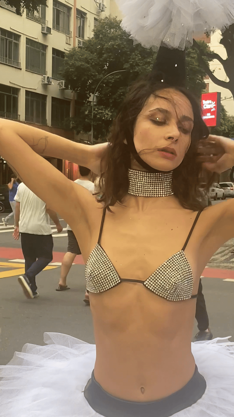 PRE-ORDER: FAUX 2000s D&G BITCH TOP - SILVER DISCO